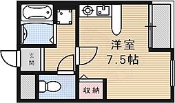 マンションゆう 1Kの間取図画像