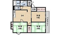 サンハイツ実穂 3DKの間取図画像