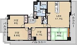 ファミール宝塚 4LDKの間取図画像