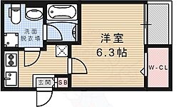 ロワジール宝塚 1Kの間取図画像