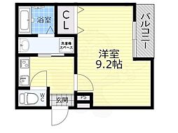 フジパレス宝塚中野町 1Kの間取図画像