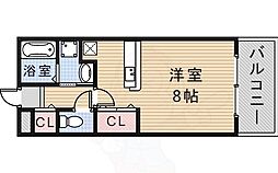 メゾン・二翠A棟 1Kの間取図画像