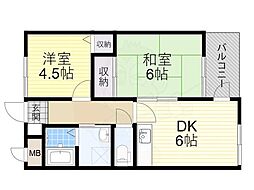 フェニス仁川 2DKの間取図画像