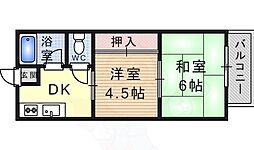 上垣ハイツ 2DKの間取図画像