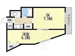 加茂ローゼンハイム 1DKの間取図画像