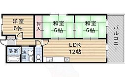 ドムール宝塚 3LDKの間取図画像