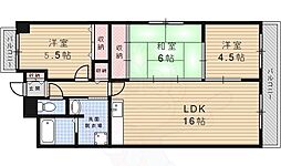 エリーナ宝塚 3LDKの間取図画像