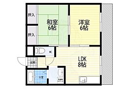 ハイツ中山 2LDKの間取図画像