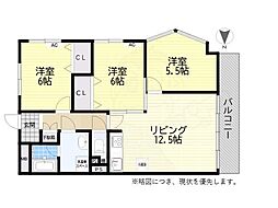 メゾンN緑丘A棟 2LDKの間取図画像