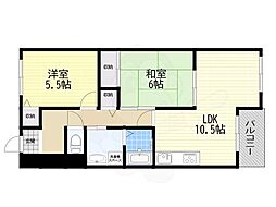 ヴィラパティオ 2LDKの間取図画像