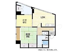 宝塚ビル 2LDKの間取図画像