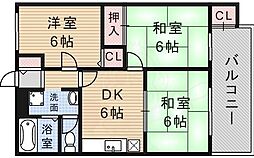 金岡マンション 3DKの間取図画像