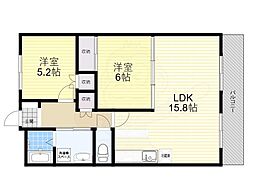 星和住宅宝塚アーバンライフ 2LDKの間取図画像