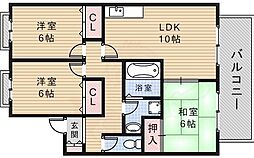 ローズマリータウン 3LDKの間取図画像