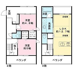 川崎市多摩区登戸マンション 2LDKの間取図画像