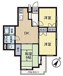 スガハイム1下九沢 3DKの間取図画像