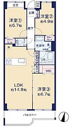 ライオンズマンション南大沢 3LDKの間取図画像