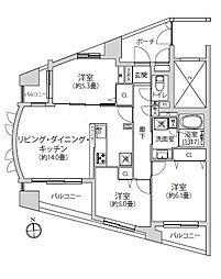 日神パレステージ聖蹟桜ヶ丘 3LDKの間取図画像