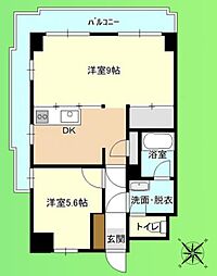 レクハイム橋本 2DKの間取図画像