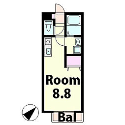 カーペンターハウス3 1Kの間取図画像