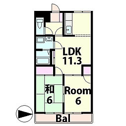ロワールKENT 2LDKの間取図画像