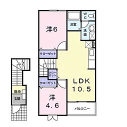 ピリアー 2LDKの間取図画像