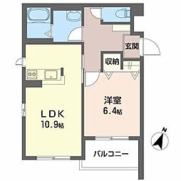 インペリアル 1LDKの間取図画像