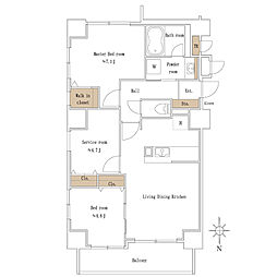 クレッセント蒲田3 3LDKの間取図画像