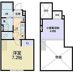 PLANET 1階1Kの間取り