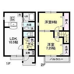 SAKURA　HILLS 2階2LDKの間取り