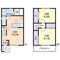 Heights　KANAI 105 2階2LDKの間取り