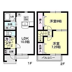 フォンターナEST・1 2LDKの間取図画像