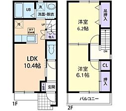メゾネットクオーレ 2LDKの間取図画像