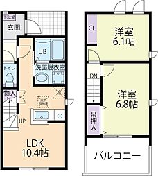 メゾン・ド・ウエストB 2LDKの間取図画像