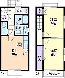 ロイヤルガーデン 2DKの間取図画像