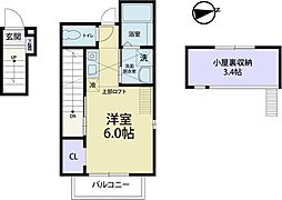 アベニールS ワンルームの間取図画像