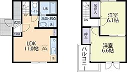 グラシアB 2LDKの間取図画像