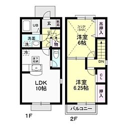 アルカディア2 2LDKの間取図画像