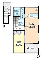 6/1(仮称)筑西市海老ケ島1LDK 1LDKの間取図画像