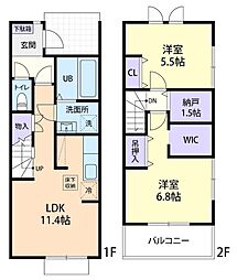 HARBEST II(ハーベスト II) A 2LDKの間取図画像