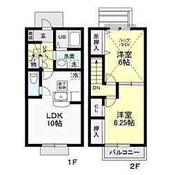 グリーンテラス2 2LDKの間取図画像