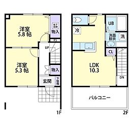 サンパティーク2 2LDKの間取図画像