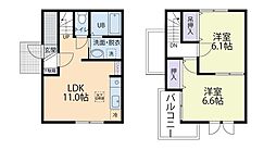 サンセール 2LDKの間取図画像