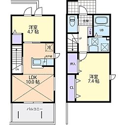 ルミエール 2LDKの間取図画像