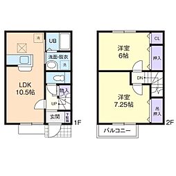 フォレストコートB 2LDKの間取図画像