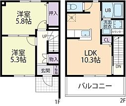 ヴィヴァレス 2LDKの間取図画像