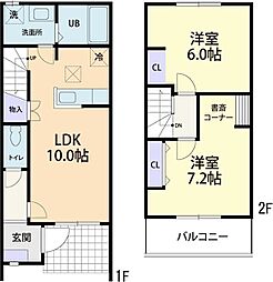 ミナミレジデンス下妻 2LDKの間取図画像