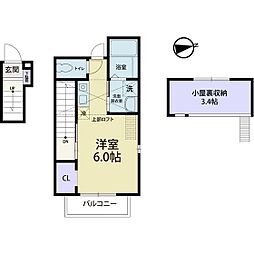 グランディール ワンルームの間取図画像