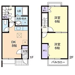 デュープレックスT・Y 2DKの間取図画像