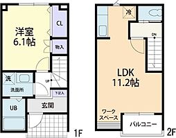 グランパルク弐番館 1LDKの間取図画像